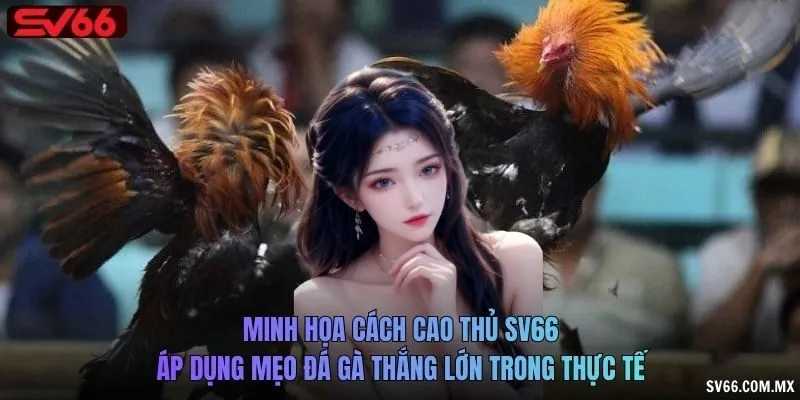 Minh họa cách cao thủ SV66 áp dụng mẹo đá gà thắng lớn trong thực tế